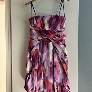 Max and Cleo Elegant Purple and Pink Women's Strapless Dress